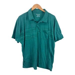 Columbia Green Polo Shirt Omni-Wick Stripe XL Men's Extra Large Golf